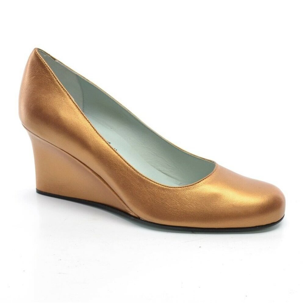 Cynthia Rowley Simpatico Bronze Wedge Pump 7 M New